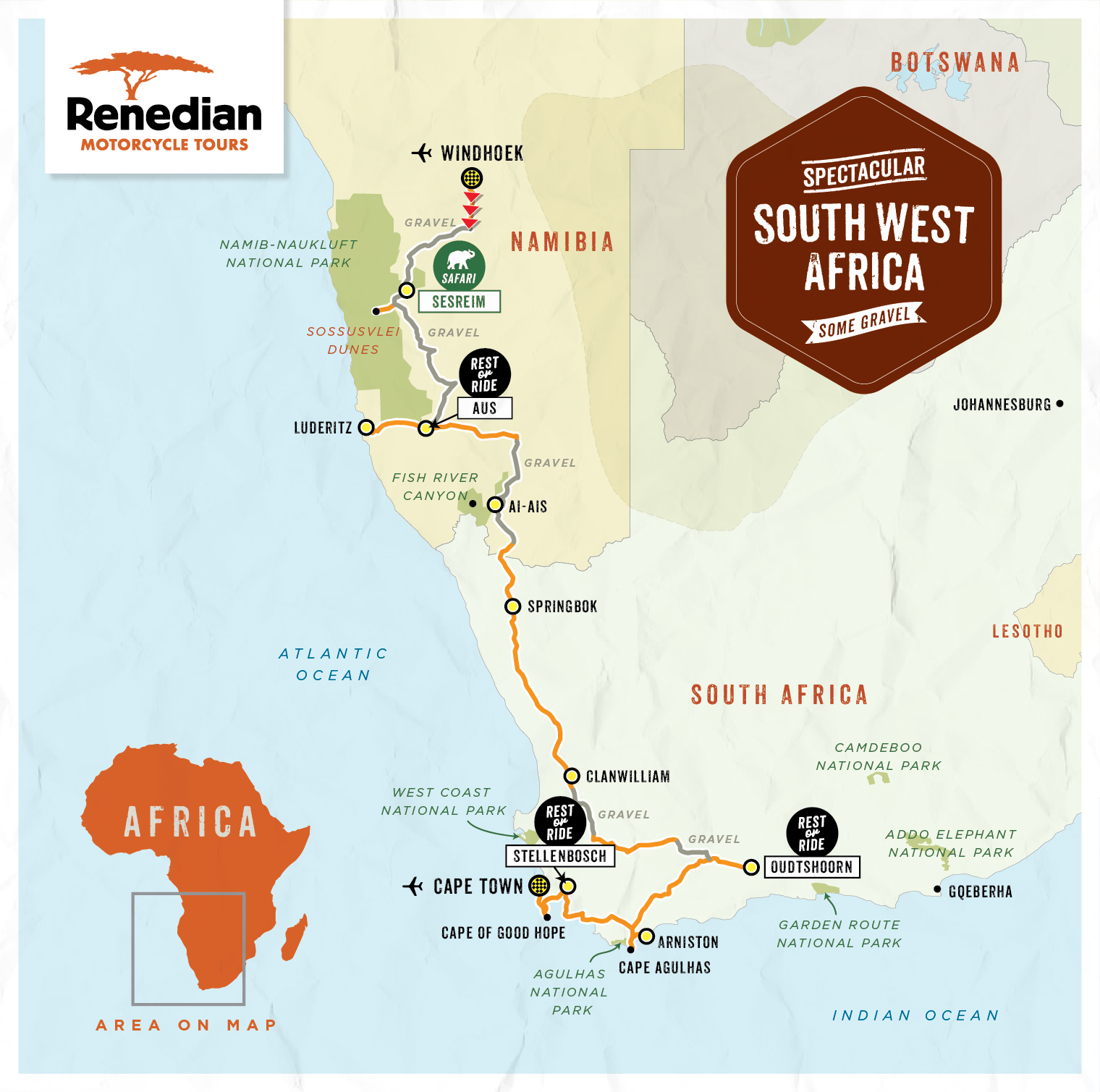2021 Spectacular South West Africa Tour Map